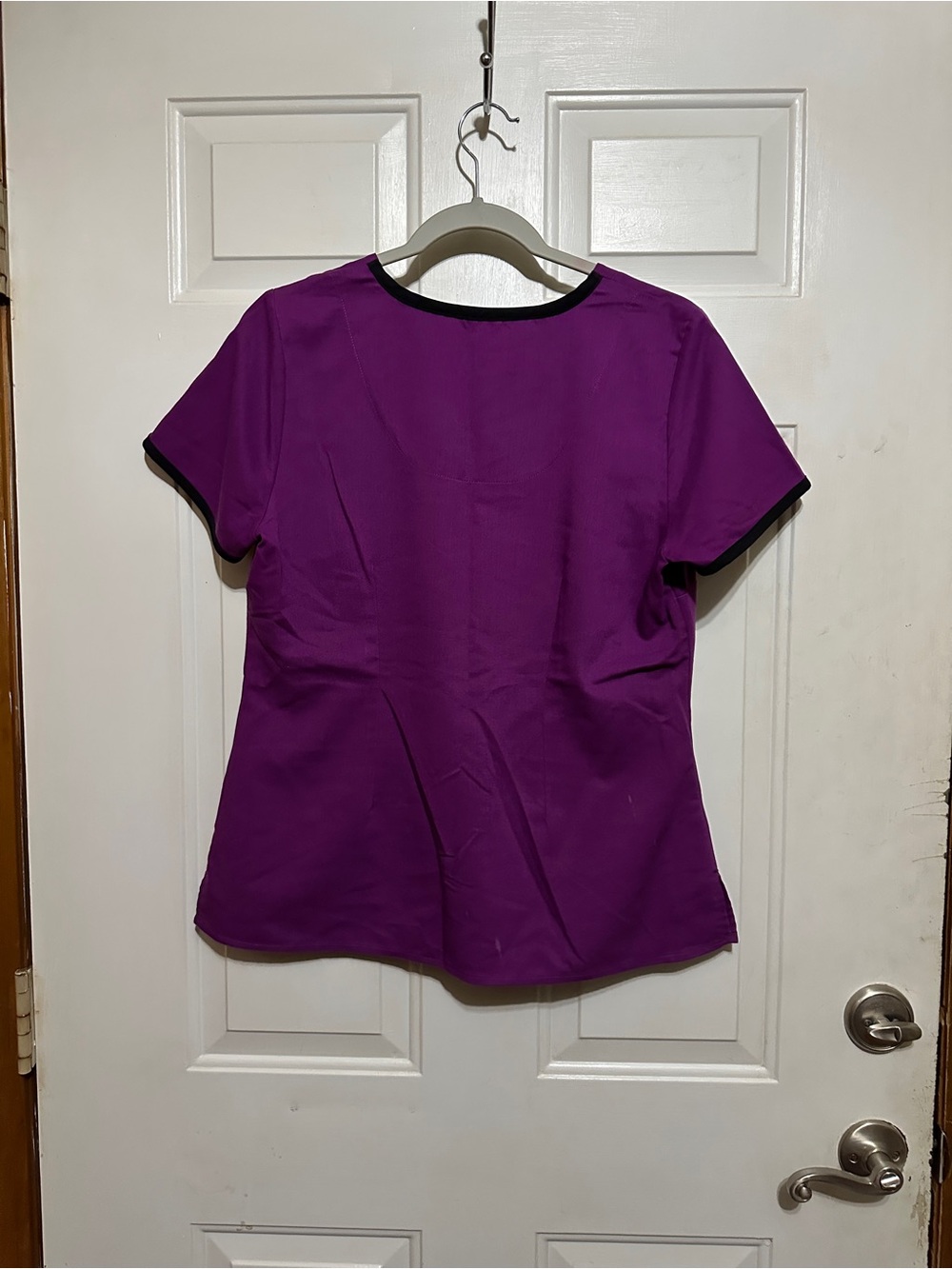 Purple Label by Healing Hands Women's Purple Medium Scrub Top & Bottoms - Picture 3 of 8